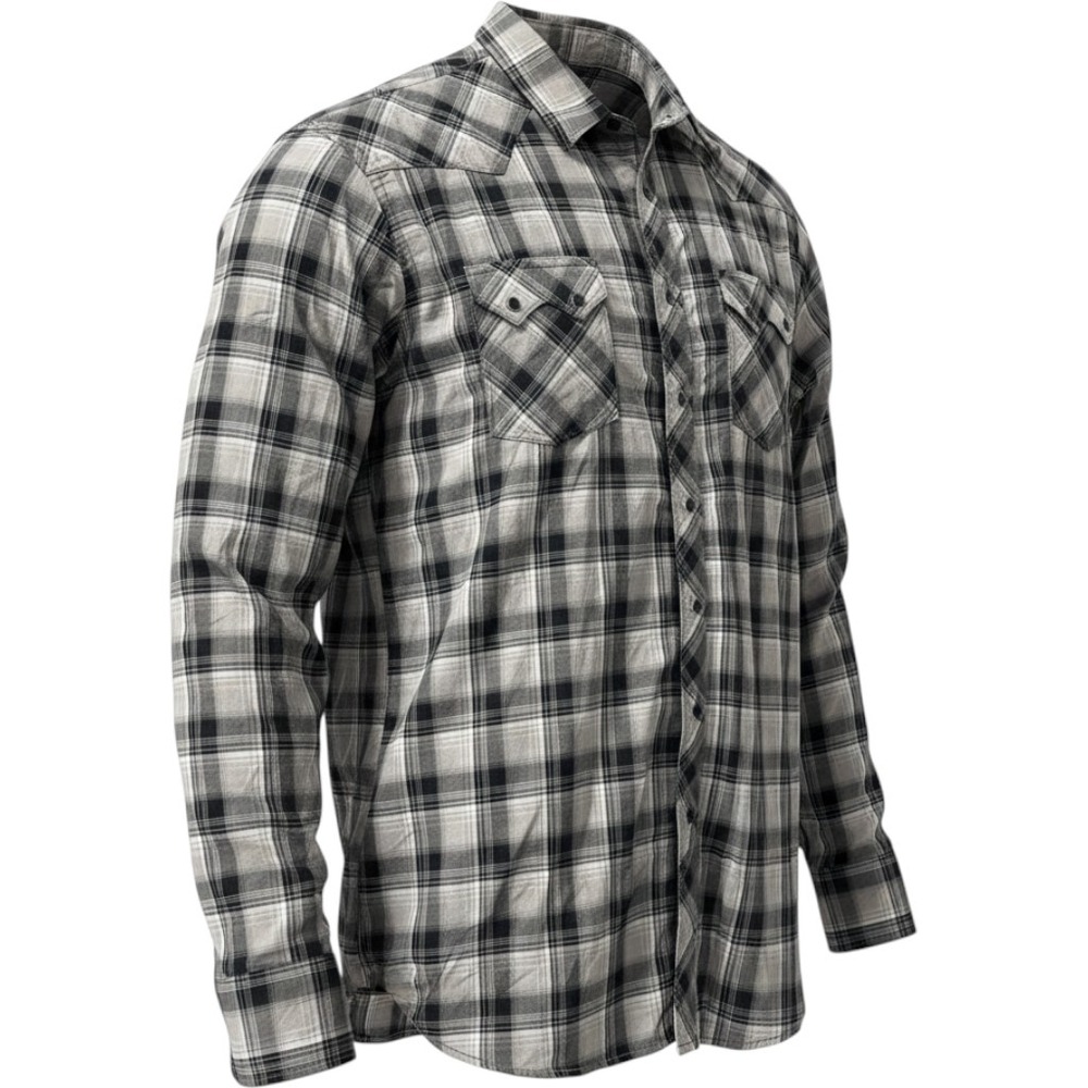 Wrangler Retro Western Shirt Mens XLT Grey Black Plaid Excellent Snap Front Long